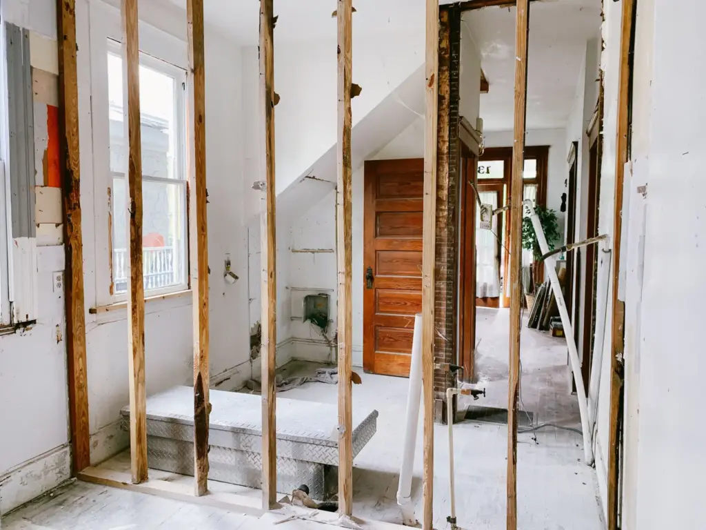 Interior of an old property mid renovation