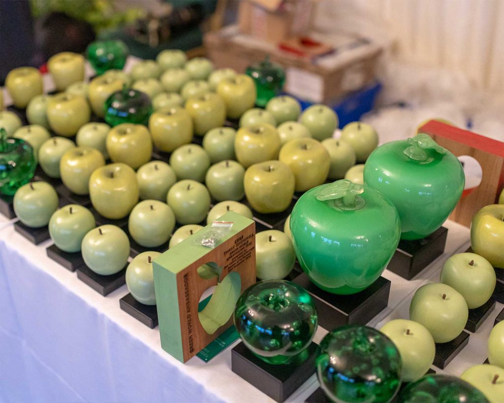 Green Apple Awards trophies 2022